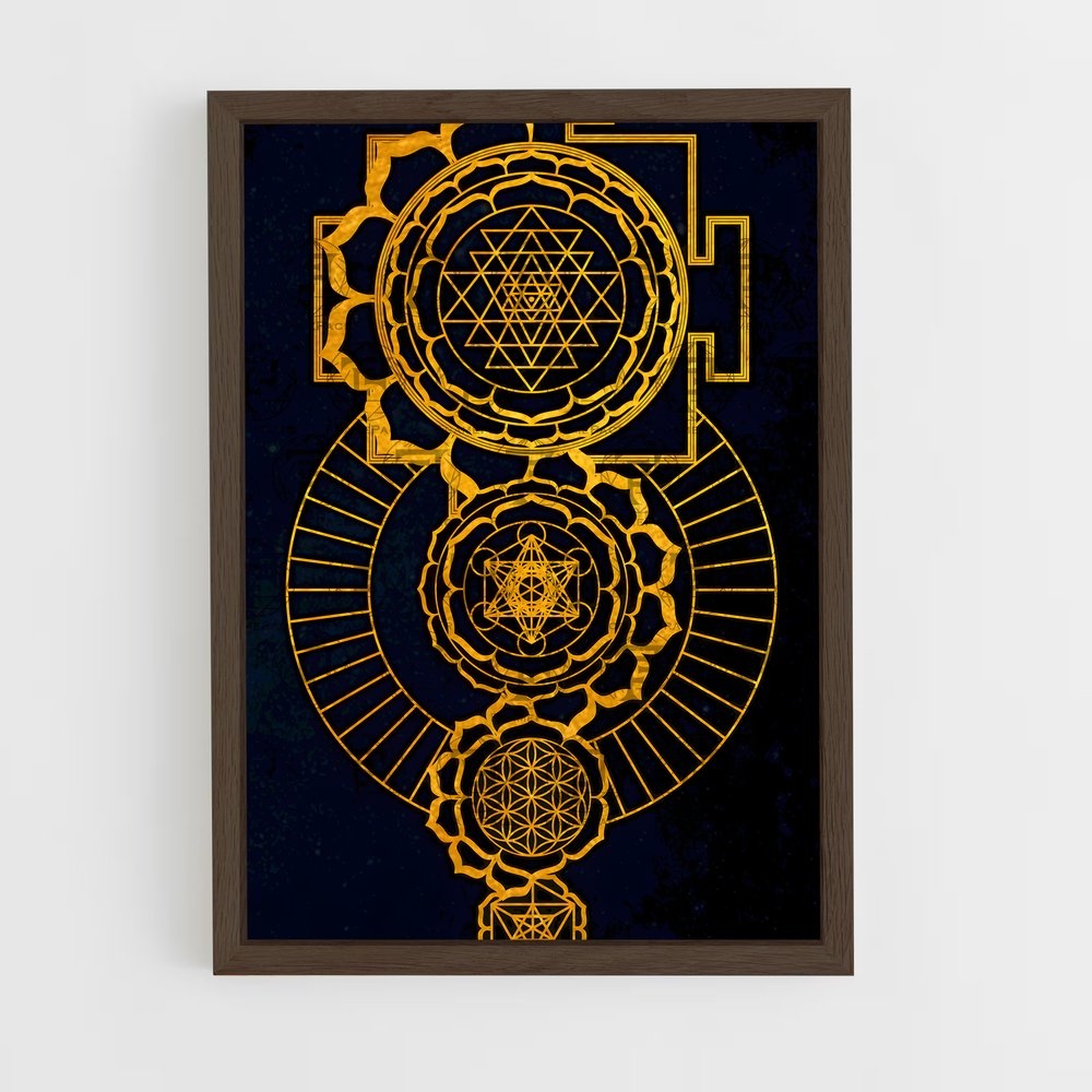 ap-sri yantra-2 cadre Bois foncé