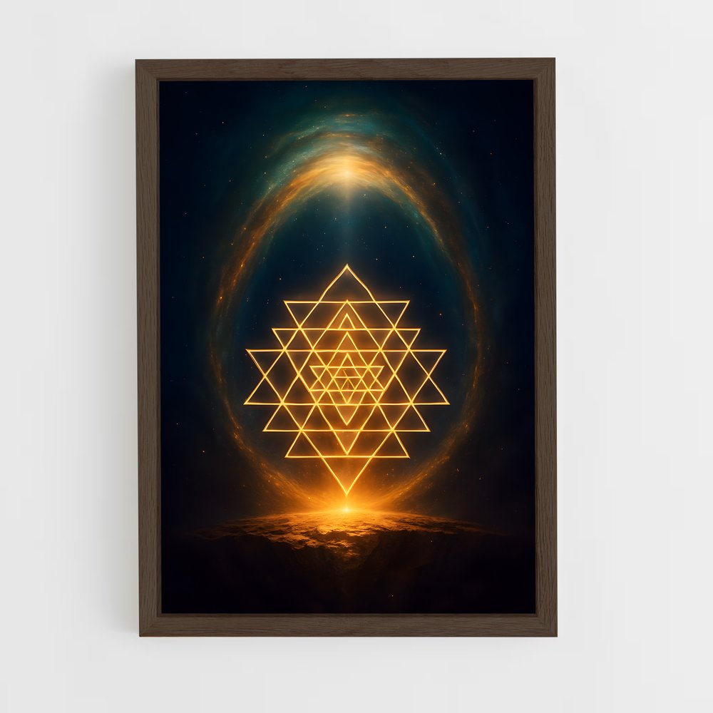 ap-sri yantra-3 cadre Bois foncé