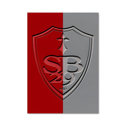 Poster Écusson Rouge et Gris