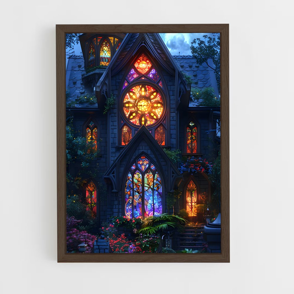 ap-stained glass windows-12 cadre Bois foncé