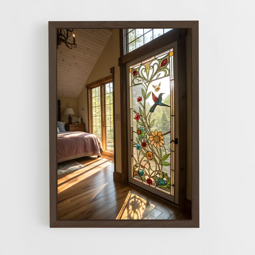 ap-stained glass windows-4 cadre Bois foncé