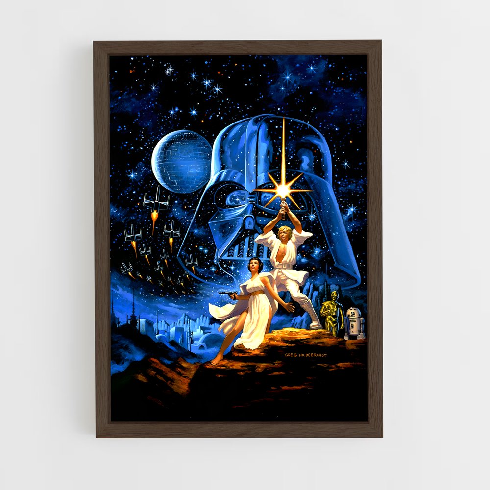 ap-star wars-7 cadre Bois foncé
