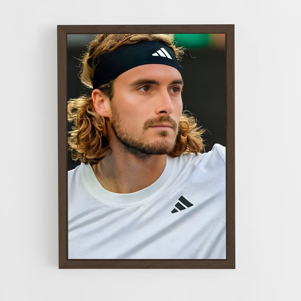 ap-stefanos tsitsipas-1 cadre Bois foncé