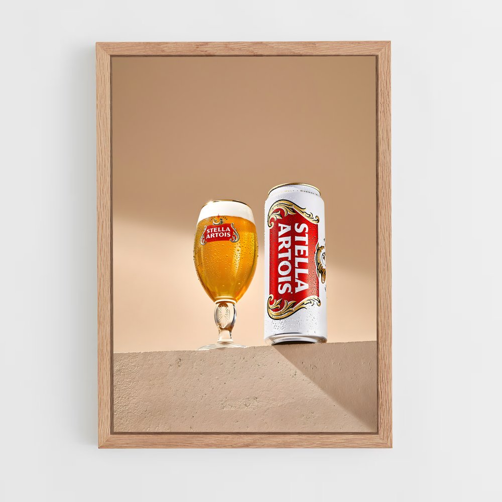 ap-stella artois-3 cadre Bois clair