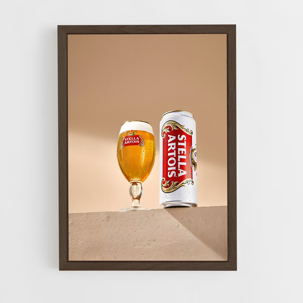 ap-stella artois-3 cadre Bois foncé