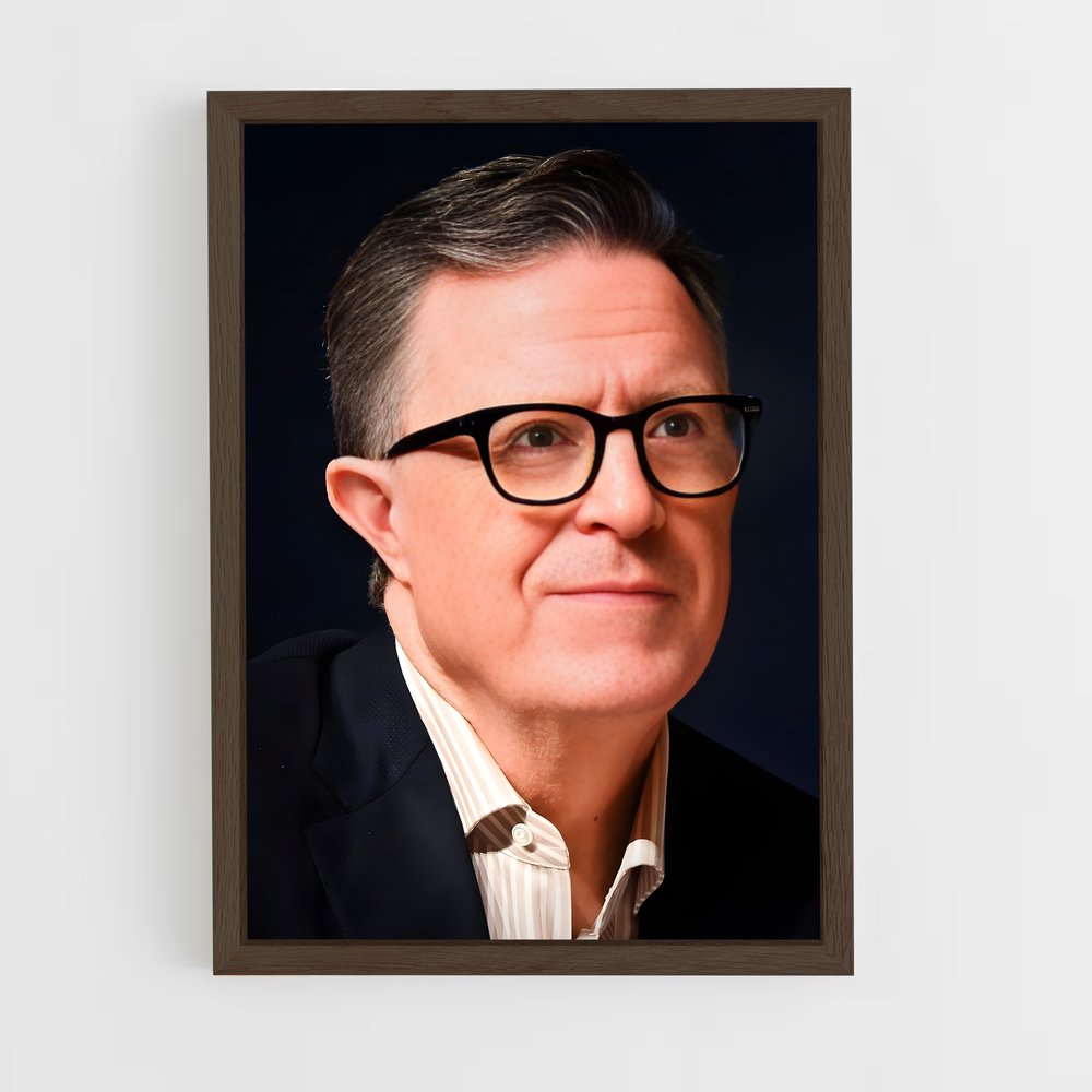 ap-stephen colbert-7 cadre Bois foncé