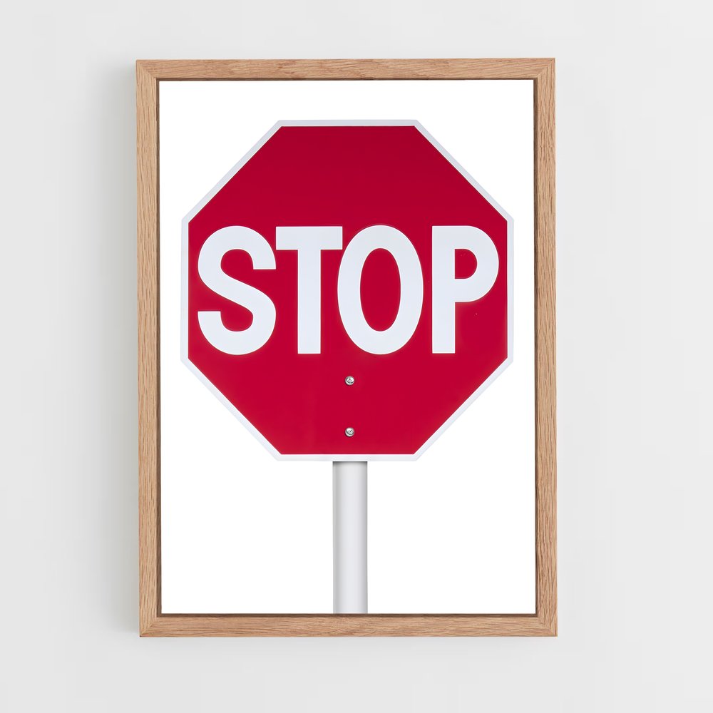 ap-stop sign-1 cadre Bois clair