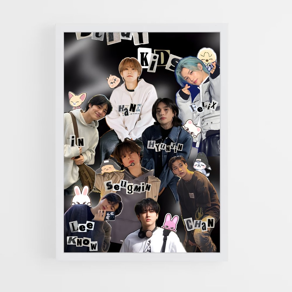 ap-stray kids-3 cadre Blanc