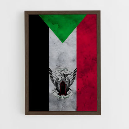 ap-sudan flag-2 cadre Bois foncé