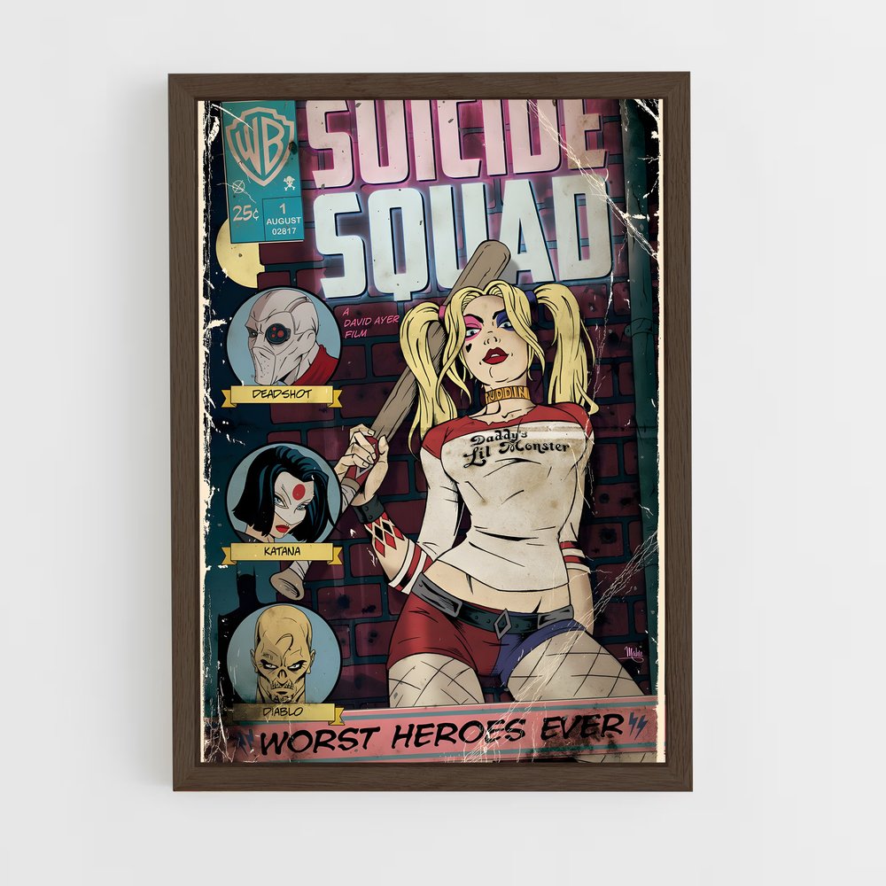 ap-suicide squad-8 cadre Bois foncé