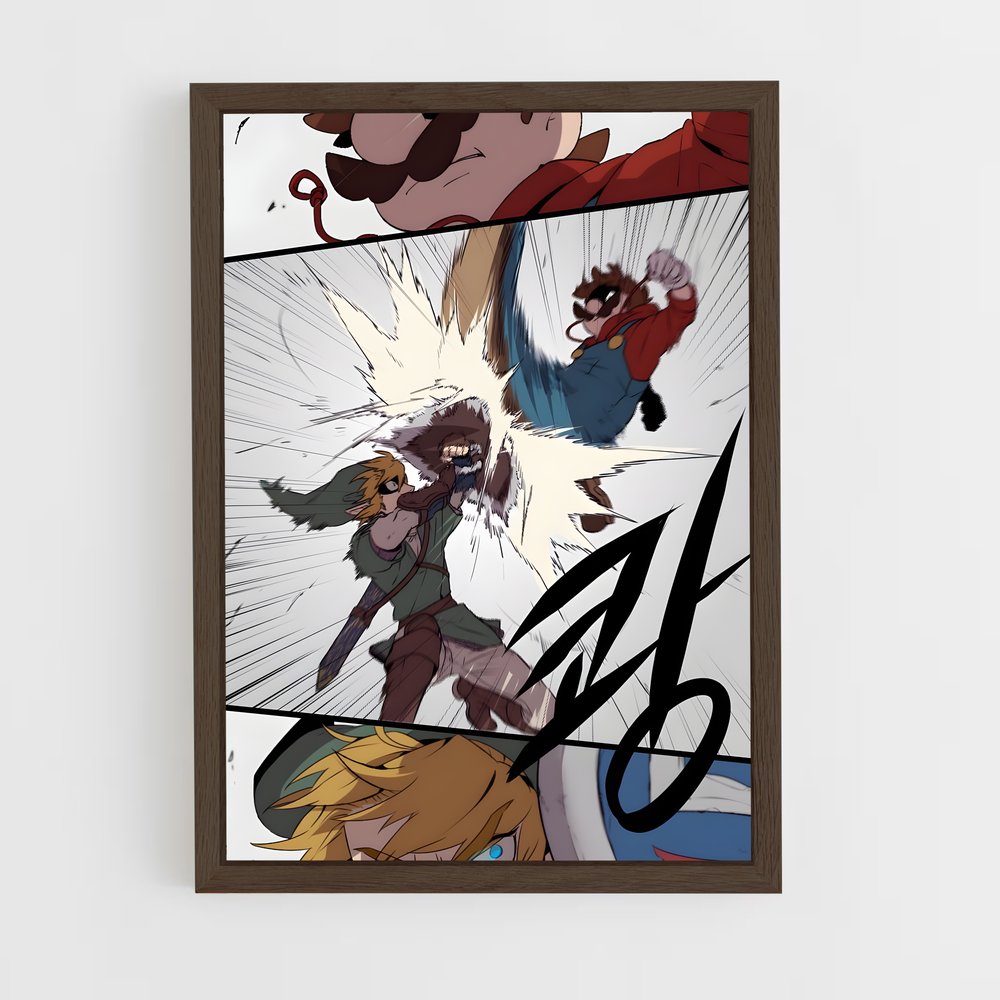 ap-super smash bros-1 cadre Bois foncé