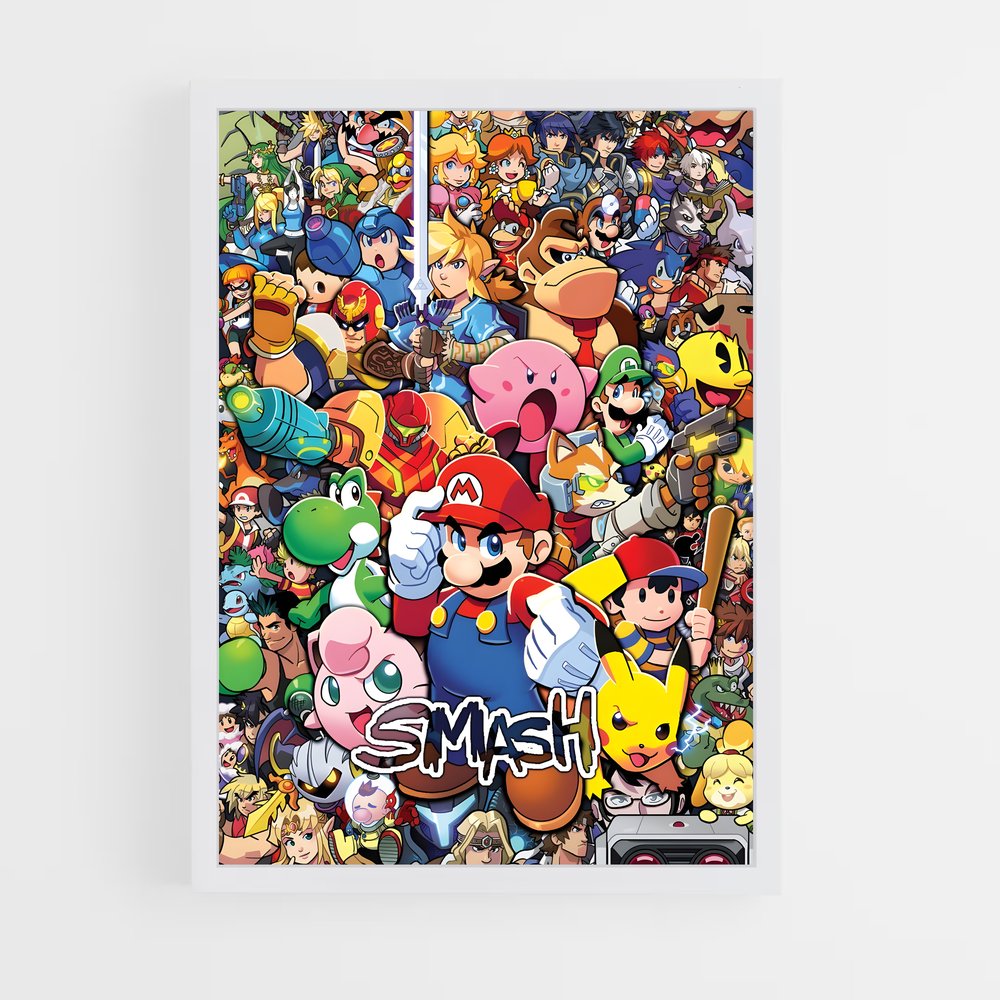 ap-super smash bros-4 cadre Blanc