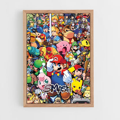 ap-super smash bros-4 cadre Bois clair