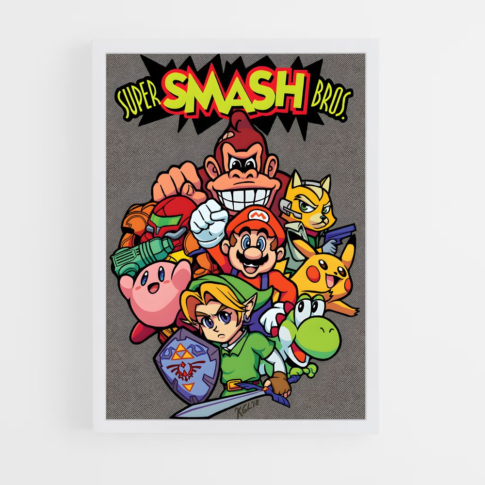 ap-super smash bros-6 cadre Blanc