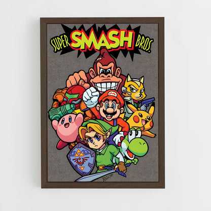 ap-super smash bros-6 cadre Bois foncé