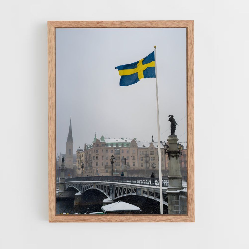 ap-sweden flag-2 cadre Bois clair