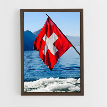 ap-switzerland flag-5 cadre Bois foncé