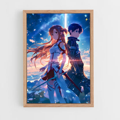 ap-sword art online-2 cadre Bois clair