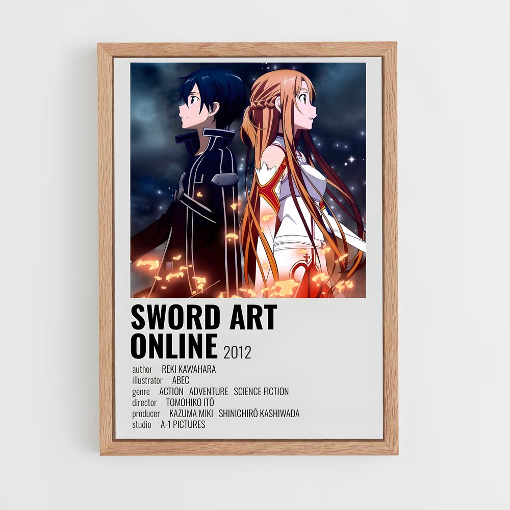ap-sword art online-6 cadre Bois clair