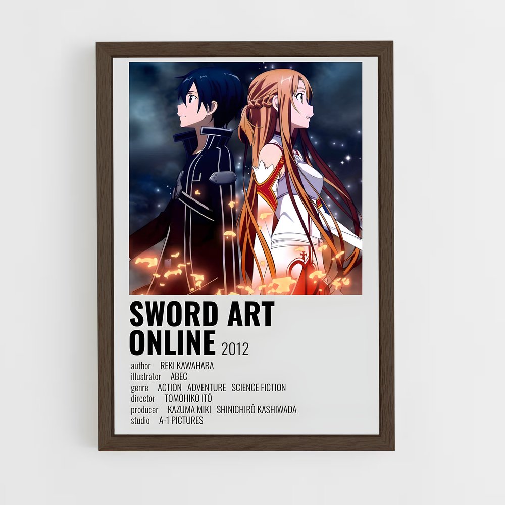 ap-sword art online-6 cadre Bois foncé