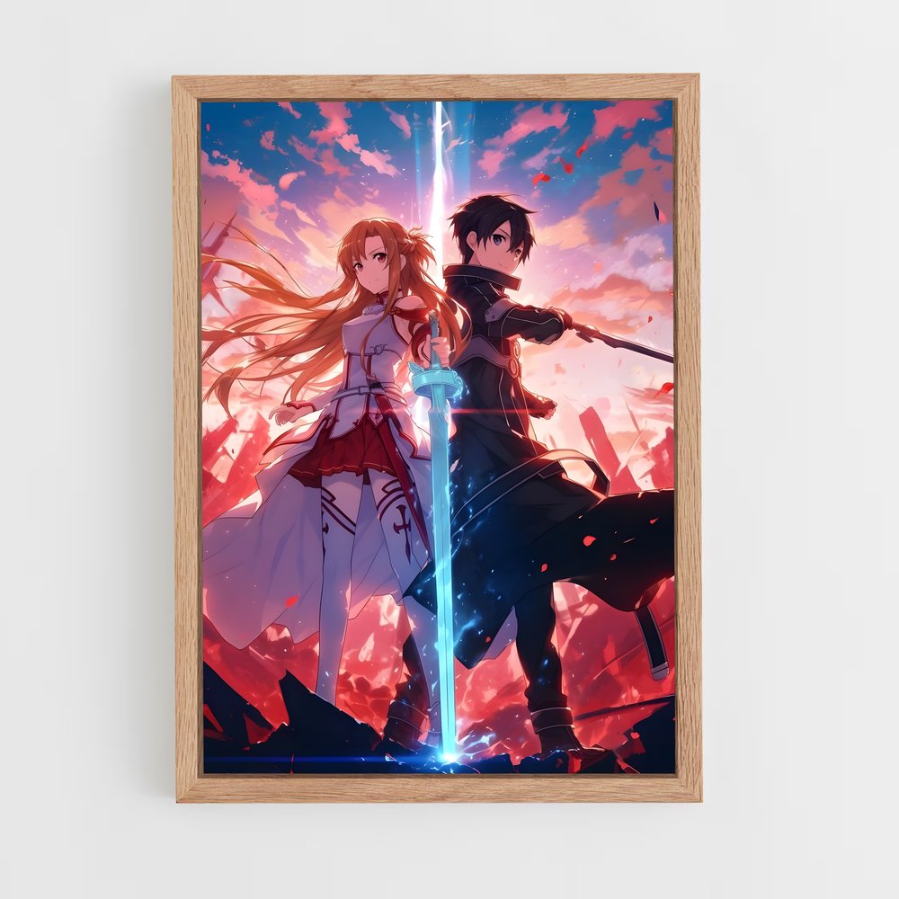 ap-sword art online-9 cadre Bois clair