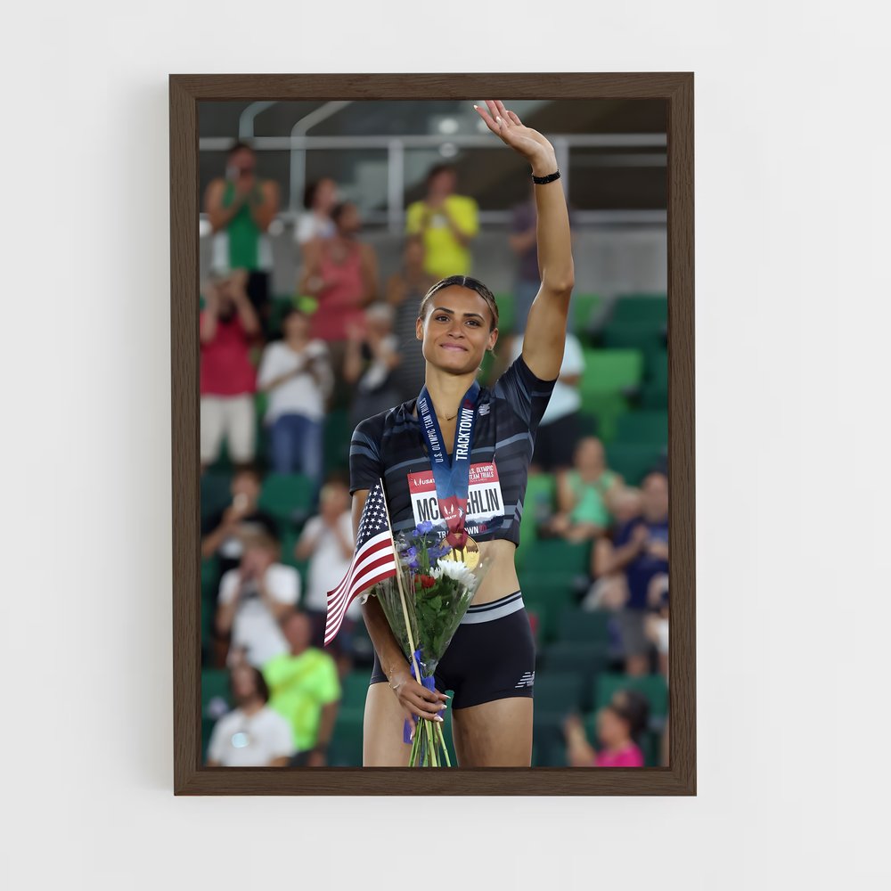 ap-sydney mclaughlin-levrone-1 cadre Bois foncé