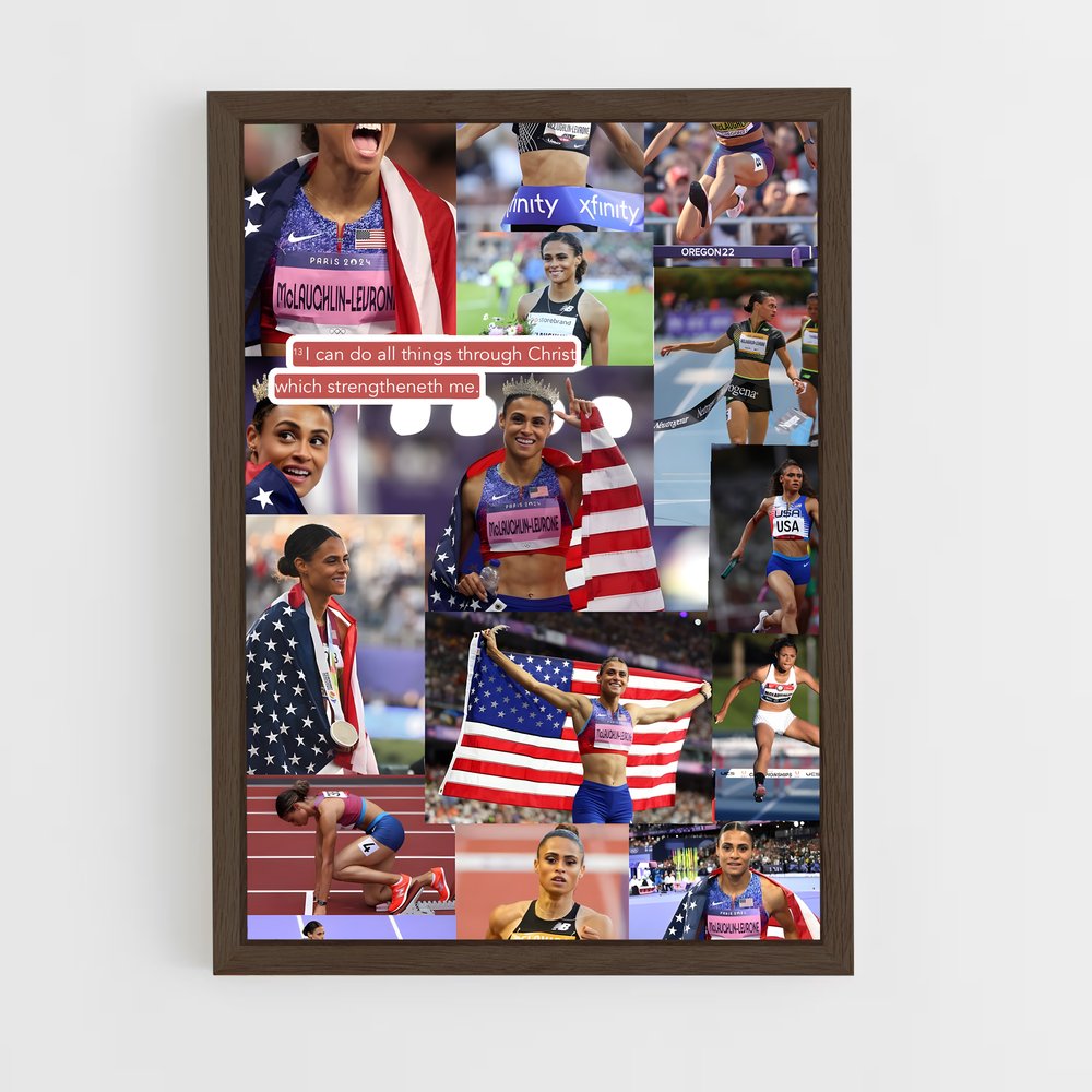 ap-sydney mclaughlin-levrone-2 cadre Bois foncé
