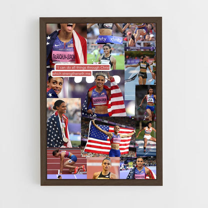 ap-sydney mclaughlin-levrone-2 cadre Bois foncé