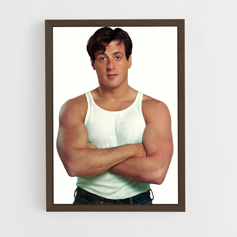 ap-sylvester stallone-7 cadre Bois foncé