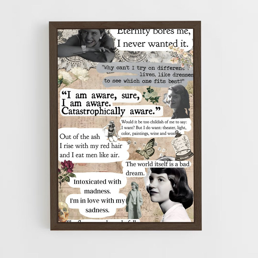 ap-sylvia plath-2 cadre Bois foncé