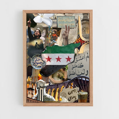 ap-syria flag-1 cadre Bois clair