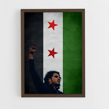 ap-syria flag-10 cadre Bois foncé
