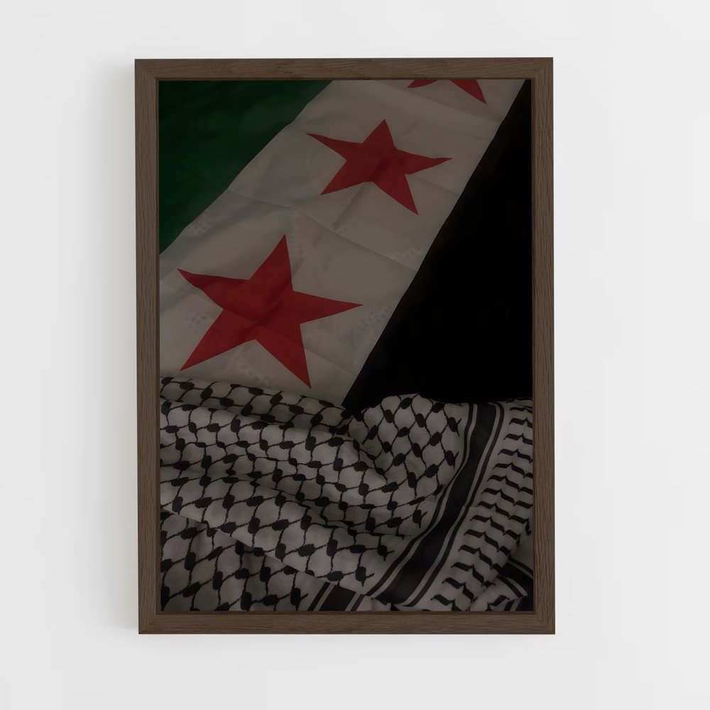 ap-syria flag-12 cadre Bois foncé