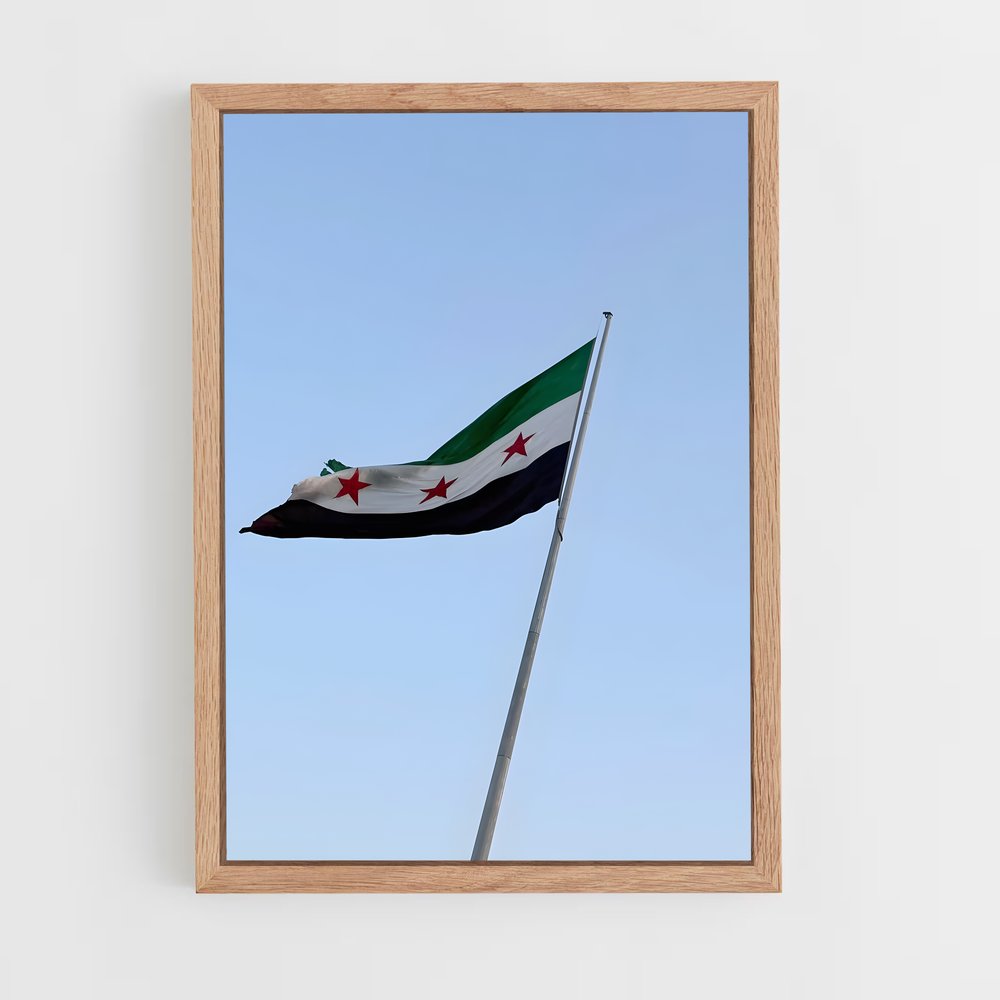 ap-syria flag-4 cadre Bois clair