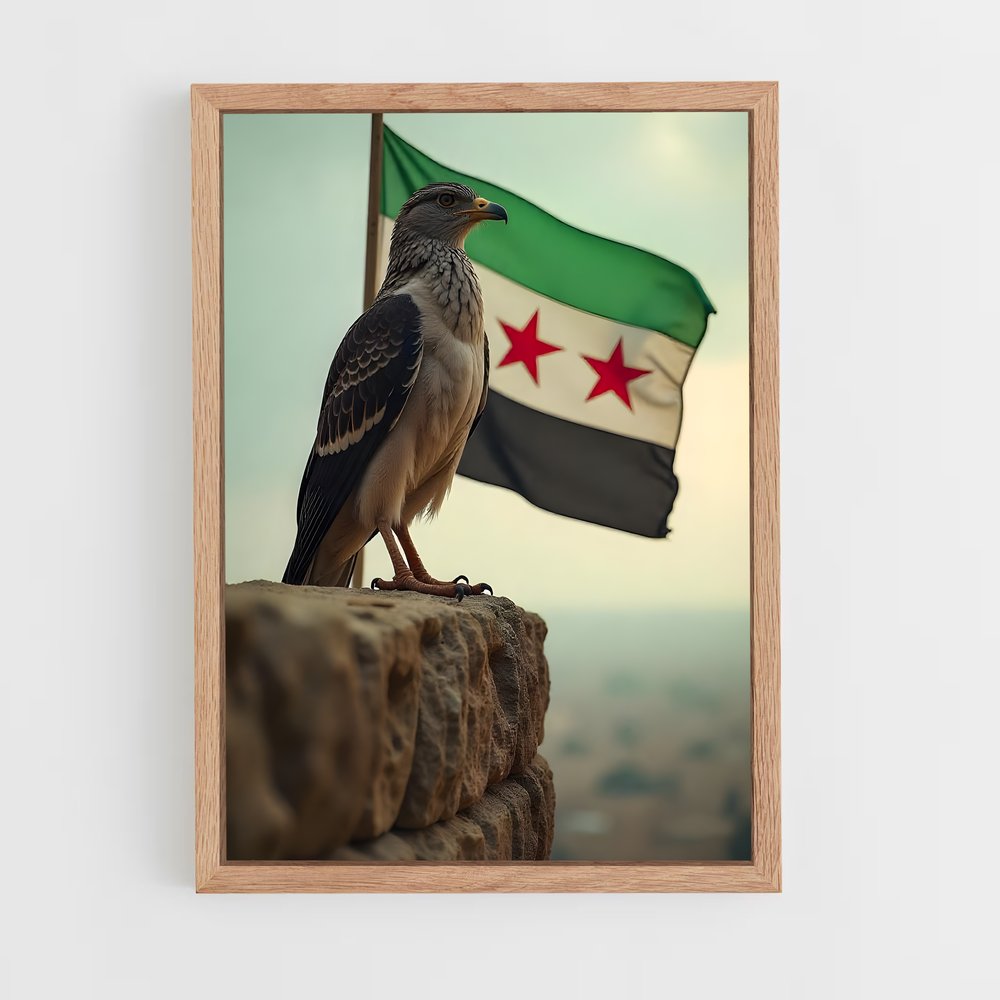 ap-syria flag-5 cadre Bois clair