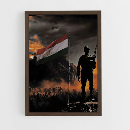 ap-tajikistan flag-2 cadre Bois foncé