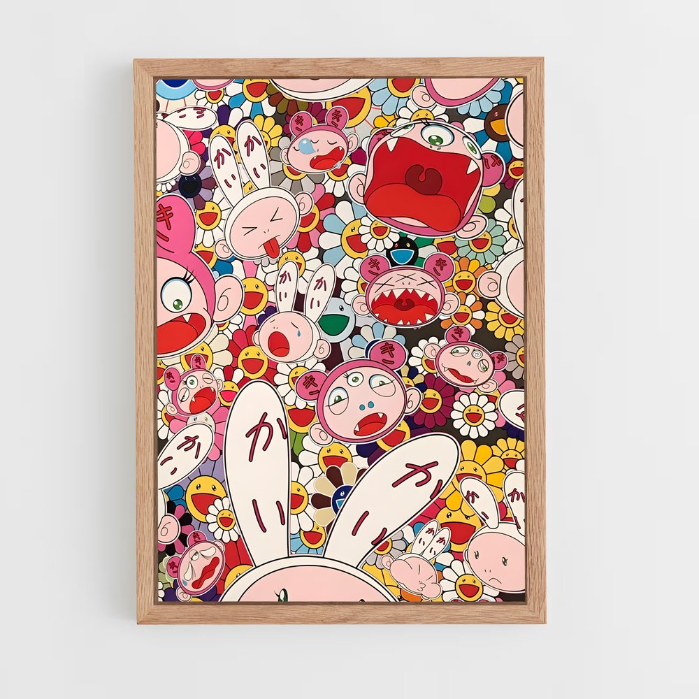 ap-takashi murakami-1 cadre Bois clair