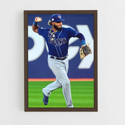 ap-tampa bay rays-5 cadre Bois foncé