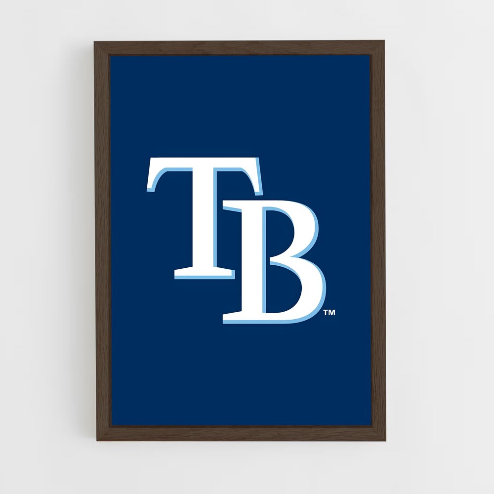 ap-tampa bay rays-6 cadre Bois foncé