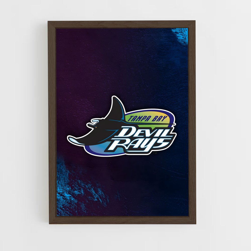 ap-tampa bay rays-8 cadre Bois foncé