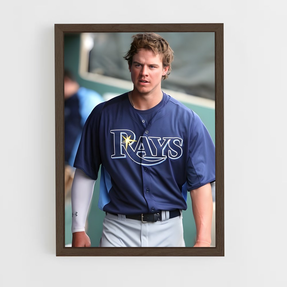 ap-tampa bay rays-9 cadre Bois foncé