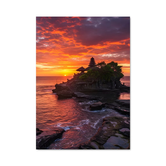 Poster Coucher de Soleil à Tanah Lot
