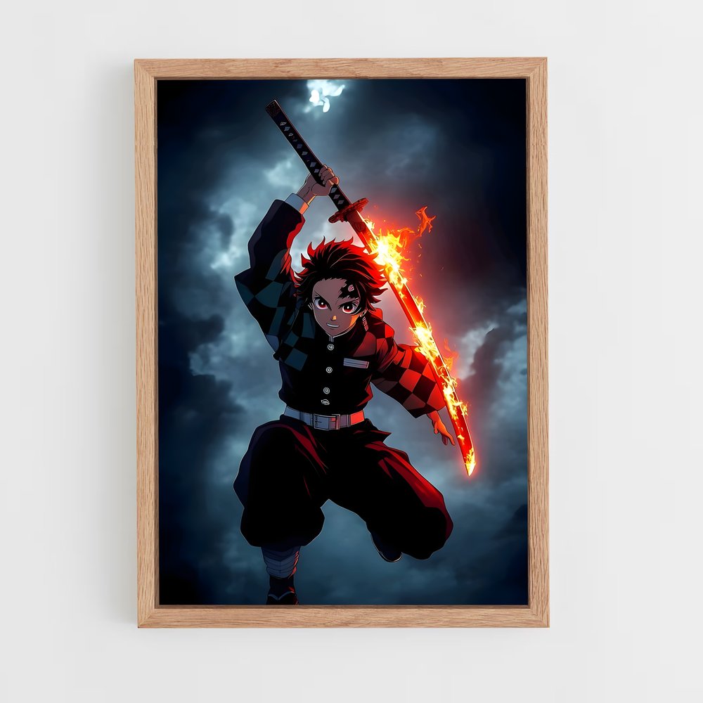 ap-tanjiro kamado-4 cadre Bois clair