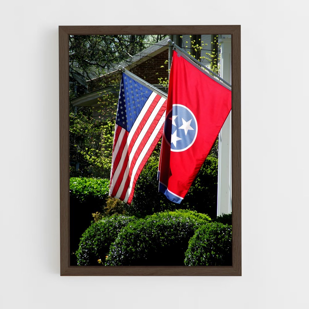 ap-tennessee flag-1 cadre Bois foncé