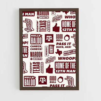 ap-texas aandm aggies-5 cadre Bois foncé