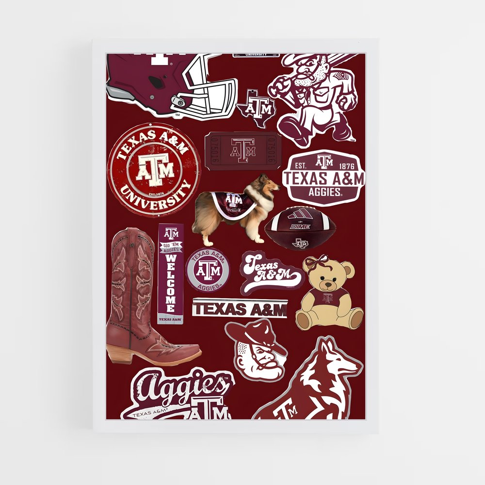 ap-texas aandm aggies-6 cadre Blanc