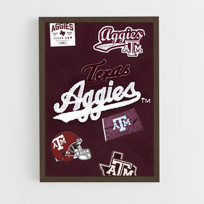 ap-texas aandm aggies-7 cadre Bois foncé