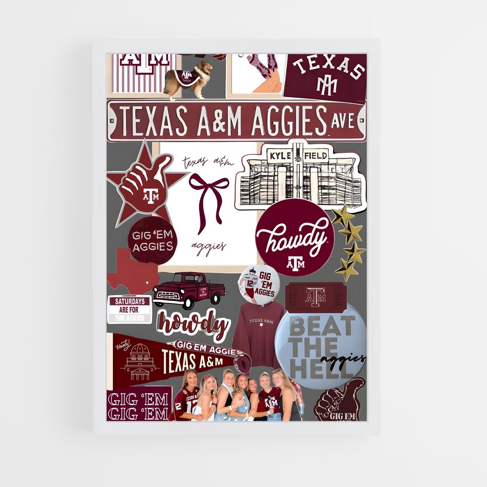 ap-texas aandm aggies-8 cadre Blanc