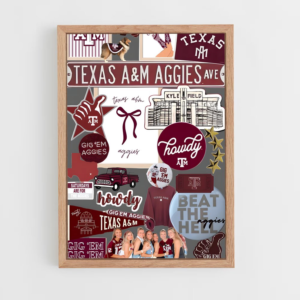 ap-texas aandm aggies-8 cadre Bois clair