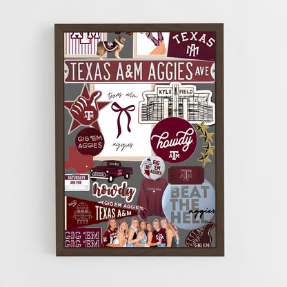 ap-texas aandm aggies-8 cadre Bois foncé